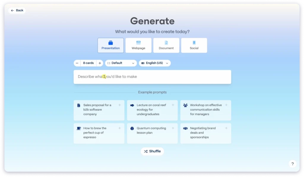 Outil IA de création de présentation commerciale